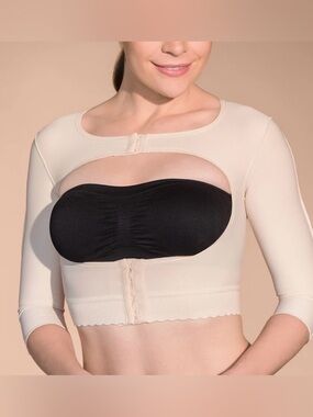 Marena Recovery-Open Bust 3/4 Sleeve Compression Arm Lipo- Size S